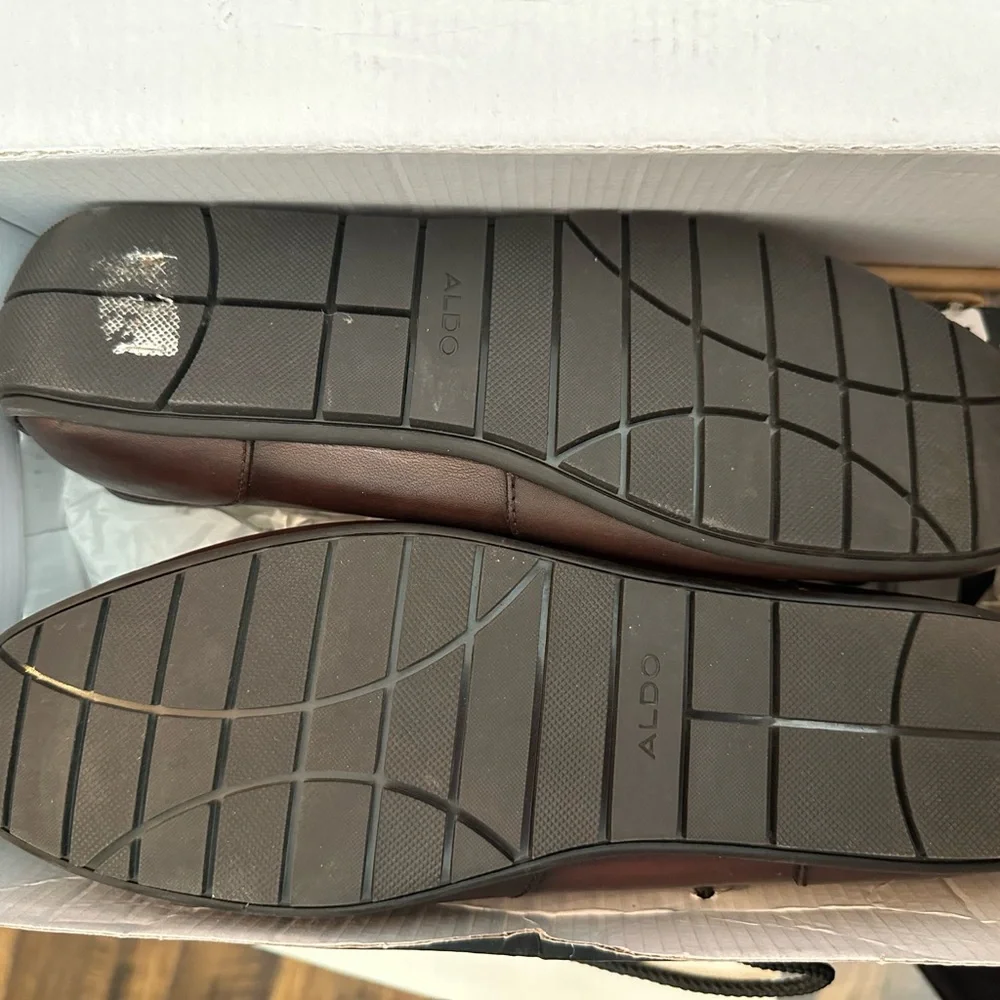 Aldo Men's Dark Brown Loafers with Red Accents- Like New - Picture 3 of 4